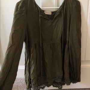 Altar’d State Olive Lace Blouse